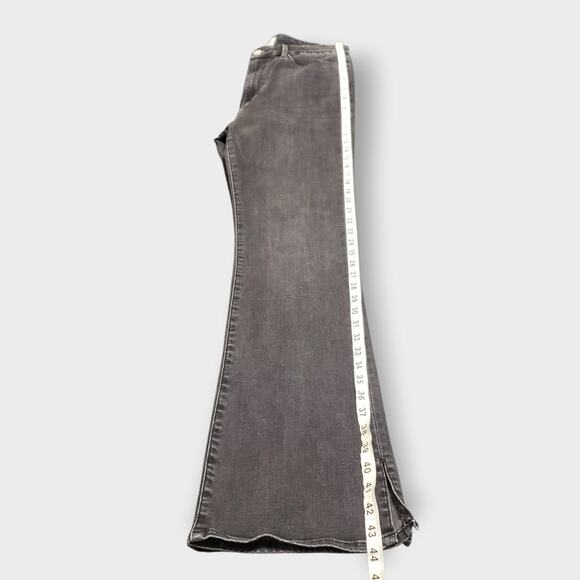 Frame Le Super High Mini Boot Split Hem Jeans Night Kerry Black Sz 29 Minimalist - Picture 12 of 13
